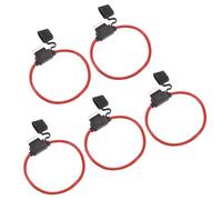 DMiotech 5 Pcs Inline Fuse Holder DC 32V 10 AWG Waterproof Blade Fuse Holder 25A for Automotive, Marine, Truck, Motorcycle Transparent