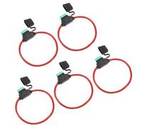 DMiotech 5 Pcs Inline Fuse Holder DC 32V 10 AWG Waterproof Blade Fuse Holder 30A for Automotive, Marine, Truck, Motorcycle Green