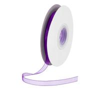 DMiotech 50 Yards Organza Ribbon 3/8 Inch Dark Purple Chiffon Ribbon Shimmer Sheer Gift Wrapping Ribbons for Flower Bouquets Wedding Birthday DIY Decoration