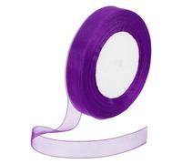 DMiotech 50 Yards Organza Ribbon 5/8 Inch Dark Purple Chiffon Ribbon Shimmer Sheer Gift Wrapping Ribbons for Flower Bouquets Wedding Birthday DIY Decoration