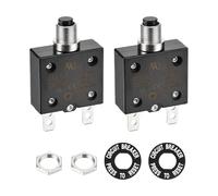DMiotech 5A Thermal Circuit Breaker 125/250V AC 50V DC 50/60Hz Push Button Manual Reset Overload Protector Switch for Overload Protection Application,2 Pcs