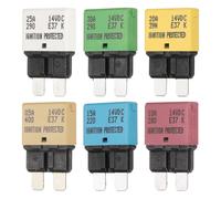 DMiotech 6 Pack Automatic Mini Reset Fuse, 14V DC 5A 10A 15A 20A 25A 30A ATC/ATO Auto Circuit Breaker Reset Fuses Low Profile for Car Truck SUV Marine Motorcycle, Colorful