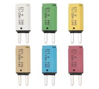 DMiotech 6 Pack Automatic Narrow Mini Reset Fuse, 14V DC 5A 10A 15A 20A 25A 30A ATC/ATO Auto Circuit Breaker Reset Fuses Low Profile Blade Fuses for Car Truck SUV Marine, Colorful
