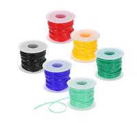 DMiotech 6pcs Lanyard String Plastic Lacing Cord String 2.5mm Gimp Strings Weaving Kit for Bracelet Necklaces Jewelry Making Keychain Art Crafts, (6 Colors, 18m/20 Yards)