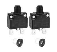 DMiotech 7A Thermal Circuit Breaker 125/250V AC 50V DC 1.8x1.1x0.6" Manual Reset Overload Protector with Quick Connect Terminal and Waterproof Cap for Overload Protection,2Pcs