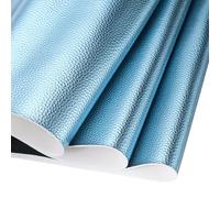 DMiotech Faux Leather Sheet 53 Inch x 12 Inch Metal Soft Grain Sky Blue PU Leather Roll for Handmade DIY Craft Projects