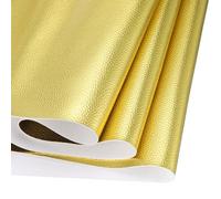 DMiotech Faux Leather Sheet 53 Inch x 12 Inch Metal Soft Grain Yellow PU Leather Roll for Handmade DIY Craft Projects