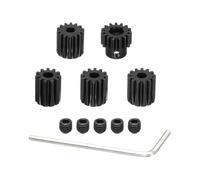DMiotech M1 11T 12T 13T 14T 15T Steel 5mm Hardened Pinion Motor Gear for RC Car Brushed Replacement Brushless Motors, RC Applications with 5 Pcs Screws & Hex Spanner for DIY RC Boat Drone