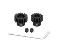 DMiotech M1 15T 16T Steel 5mm Hardened Pinion Motor Gear for RC Car Brushed Replacement Brushless Motors, RC Applications with 2 Pcs Screws & Hex Spanner for DIY RC Boat Drone