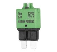 DMiotech Manual Mini Reset Fuse, 32V DC 30A ATC/ATO Auto Circuit Breaker Reset Fuses Low Profile Blade Fuses for Car Truck SUV Marine Boat Motorcycle, Green