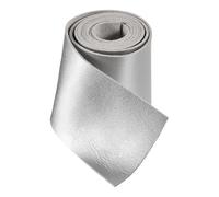 DMiotech Silver Faux Leather Strap 2 Inch Wide 39 Inch Long Flat Leather Belt Strip 1.3mm Thick Single Sided Cord for Arts Craft DIY, Traction Ropes, Bag Straps