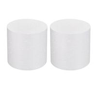 DMiotech White Round Foam Cake Dummy 4 x 4 Inch Dummy Cake Set for Birthday Party Decorating Crafts Display 2Pcs