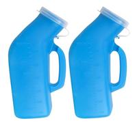 DMJJSD® 2 Pack Urinal Bottle 1200ml/34 Ounce Urinal Bottles for Men Portable Urinal with Lid Male Urine Bottles Non Spill Pee Bottle for Men for Hospital, Incontinence,Outdoor, Car, Travel, Camping
