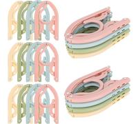 DMJJSD® 20 PCS Travel Hangers Folding Clothes Hangers Portable Plastic Clothes Coats Hangers Non-SlipTravel Hanger Portable Folding Foldable Space Saving Coat Hanger for Home,Hotel,Travel,Camping