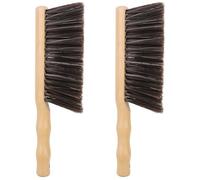 DMJJSD® 2Pcs Hand Brush, Beech Wood Soft Brush -11.8" Hand Broom Natural Solid Wooden Round Handle Brushes, 5 Rows of Soft Bristle Dust Brush Soft Broom for Counter Bed Sofa Bed Pet Fireplace Car