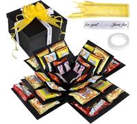 DMJJSD 5 Layer Creative Explosion Gift Boxs, Surprise Gift Box Explosion DIY Snack Surprise Box Exploding Gift for Birthdays, Christmas, Valentine's Day, Anniversaries- Black