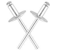 DMJJSD Blind Rivets with Large Flange, Pop Rivets Steel Mandrel/Aluminium Body, Blind Rivets Set Aluminium Blind Rivets Large Flange Rivets with Storage Box, DIN 7337C (4.8 x 10 (16) - Pack of 50