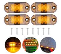 DMJJSD® LED Side Marker Light 4pcs12/24V Trailer Side Light IP65 Waterproof Trailer Side Lamp Warning Lamp Indicator Parking Light Clearance Lights with Amber Bulbs for Trailer Truck Boat RV Caravan