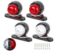 DMJJSD LED Side Marker Lights 4PCS, 12-24V Clearance Lights, Trailer Side Light Waterproof White Red Double Sided Warning Lamp Indicator, Position Lamps for Truck/RV/Lorry/Camper Van/Caravan/Trailer