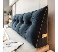DMJLI-T Headboards for Beds Lumbar Bed Pillow Reading Backrest Cushion Triangular Wedge Pillow Headboard Reading Backrest Cushion Headboard Bolster Support Pillow,200×50×20cm-Blu