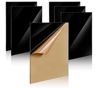DMJOULI Black Acrylic Sheet A5 Square Perspex Sheet,1mm Thick Panel Plastic Sheet Perspex Sheets Cut to Size Acrylic Discs for Picture Frame Painting DIY Crafts Display Stand Projects(6pcs)
