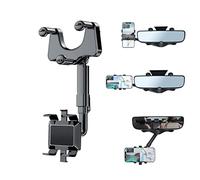 DMJWAN Car Phone Holder,Car Rearview Mirror Clamp Holder Holder Holder for Mobile Phone Smartphone, Suitable for 3 to 7 Inch Smartphone