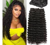 DMKEEP 12A 16 16 Inch Deep Curly Bundles 100% Unprocessed Brazilian Human Hair Bundles 3 Bundles Wet And Wavy For Black Women Natural Color
