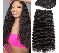DMKEEP 12A Human Hair Bundles Body Wave 30" 30" 30" 30" 30" 100% Unprocessed Brazilian Human Hair Bundles 3 Bundles Curly Natural Color