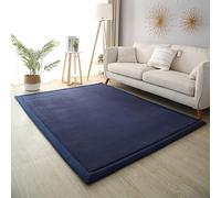 Dmkjdzsw Crawling Mat for Baby Non-slip，Nursery Rug，Coral Velvet Area Rugs，2cm Thick Kids Carpet-Navy Blue-100 * 200cm