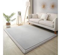 Dmkjdzsw Crawling Mat for Baby Non-slip，Nursery Rug，Coral Velvet Area Rugs，2cm Thick Kids Carpet-Silver Gray-100 * 200cm