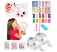 Dmkohi 40 Pcs Nano Tape Bubbles Kit, Double Sided Nano Tape for Making Bubbles, DIY Nano Bubble Tape Pentagrams/Pearls/Stickers/Clay/Sugar Grain etc, Nano Magic Tape Creative Water Ball for Kids