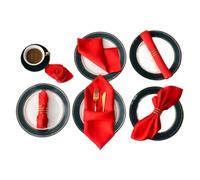 DMLAYHP 12Pcs 30X30cm Satin Table Napkin Soft Wedding Banquet Square Table Napkins Dinner Party Decoration(3)