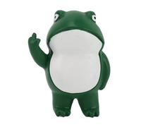 DMLENGOIN Rebellious Frog Figurine, 3.1 Inch Cute Middle Finger Frog Statue Fairytale Garden Ornament Gifts, Outdoor Frog Decor for Home Desktop Patio and Pond