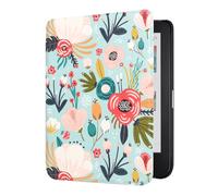 DMLuna Case for Kobo Clara BW (Model N365) / Kobo Clara Colour (Model N367) 6" 2024 Release, Ultra Slim Lightweight Premium PU Leather Cover with Auto Sleep/Wake Function - Hill Flower