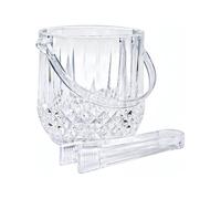 Dmnnlp 1.2L Clear Ice Bucket with Tongs, Acrylic Ice Buckets for Parties Easy Carry Handle Small Bucket for Parties, Drinks, BBQ, Bar, Restaurant, Home (Clear)