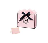 Dmnnlp 11"x8"x4" Medium Small Gift Bag with Card and 3 Tissue Paper, Birthday Gift Bags for Women Girls Birthday, Wedding, Holiday Party Gifts (Pink M)