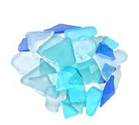 Dmnnlp 400g Sea Glass, 15 OZ Ocean Series Frosted Sea Glass Pieces, Vase Fillers, Seaglass for DIY Art Craft Beach Wedding Party Home Aquarium Decor