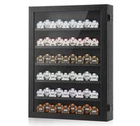 Dmnnlp 5-Tier Wood Poker Chip Display Case for 50 Chips, 12.2x2.8x16.1 in | Wooden Casino Chip Rack, Wall Mount or Tabletop Golf Poker Chip Display, Poker Room Decor for Collectors (Black)
