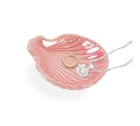 Dmnnlp Trinket Dish Shell, Unique Gifts for Women Jewellery Dish, Birthday New Home Gifts for Her, Ceramic Decorative Trinket Tray for Decorating Room Bedroom Rings Earrings Necklace Storage (Pink)