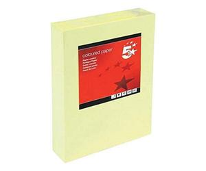 DMO 5 Star Coloured Copier Paper Multifunctional Ream-Wrapped 80Gsm A4 Medium Yellow 500 Sheets