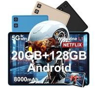 DMOAO Tablet 11 inch with Widevine L1, 8000 mAh + 18W Fast Charge, Android 14 Tablets with 20GB RAM + 128GB ROM, 13 MP + 5 MP, 5G WiFi, GPS, Octa-Core 2.0 GHz, Face ID, 1280 * 800, Blue