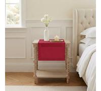 D'Moksha Homes 100% Pure Linen Table Runner - 14 x 36 Inch, Red, Machine Washable, Farmhouse Style