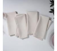 D'Moksha Homes Cloth Napkins 20 x 20 Inch Set of 4 - Faux Linen Ivory Napkins - Reusable Napkins Machine Washable - 100% Recycled Fabric Soft & Durable Table Dinner Napkins