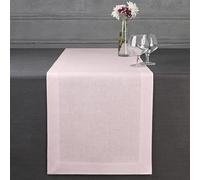 D'Moksha Homes European Flax 100% Pure Linen Table Runner Handcrafted Table Runner 14 X 90 Inch Pastel Pink