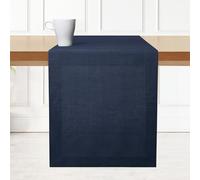 D'Moksha Homes Handcrafted Dining Table Runner, Dresser Scarf, 14 X 48 Inch Midnight Navy Blue