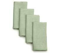 D'Moksha Homes Linen Dinner Napkins 18 x 18 Inch - 100% Pure Linen Sage Green Napkins Set of 4 - Washable Sage Green Cloth Napkins