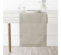 D'Moksha Homes Linen Table Runner - 14 x 144 Inch, 100% Pure Linen, Classic Hemstitch, Machine Washable, Farmhouse Style