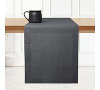 D'Moksha Homes Linen Table Runner - 14 x 36 Inch, 100% Pure Linen, Charcoal Grey, Machine Washable Farmhouse Style
