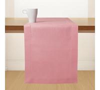 D'Moksha Homes Linen Table Runner - 14 x 48 Inch, 100% Pure Linen, Classic Hemstitch, Dusty Pink, Machine Washable Farmhouse Runner
