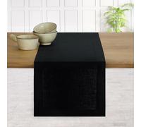 D'Moksha Homes Linen Table Runner 14 x 72 Inch - 100% Pure Linen Black Table Runner - Machine Washable Farmhouse Table Runner